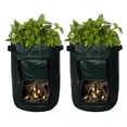 thumbnail image 1 of Paquete de 2 bolsas negras para cultivo, bolsa portátil para cultivo de patatas, bolsas para plantar, bolsa para plantar con asas, solapa de acceso para zanahoria, cebolla, verduras Xemadio FLD-2196, 1 of 8