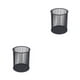 thumbnail image 1 of Inteprter Portalápices de metal Organizador de almacenamiento de oficina Escritorio Contenedor hueco Papelería Control remoto Cesta de Negro 2Conjunto, 1 of 6