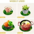 thumbnail image 5 of GZHJMY St. Patrick's Day Clover Round Trivets Pot Holders 2 Pcs, Heat Resistant Cotton Thread Weave Trivets for Hot Dishes, Cooking, Baking, Farmhouse, Kitchen Decor for Kitchen Pans Bowl Teapot, 5 of 7
