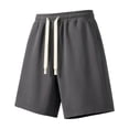 thumbnail image 2 of DODADAWANJ Men's Summer Shorts Lightweight Quick Dry Basketball Athletic Shorts Loose Elastic Waist Long Shorts with Drawstring Daily Wear Dark Gray XS, 2 of 5