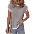 thumbnail image 2 of Camisetas de Corta para Mujer, Color Gris, Talla L, 2 of 7