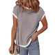 thumbnail image 2 of Camisetas de Corta para Mujer, Color Gris, Talla M, 2 of 7