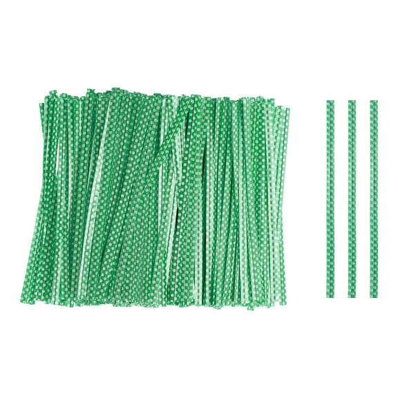 Uxcell 500pcs Bag Twist Ties 4" Reusable Plastic Twist Ties Wire Cable Ties for Party Bread, Green