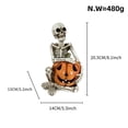 thumbnail image 3 of Halloween Decorations, Resin Skeleton Man Holding a Pumpkin Figurine for Table Garden Home Decor, Halloween Skeleton Ornaments Gifts, 3 of 5