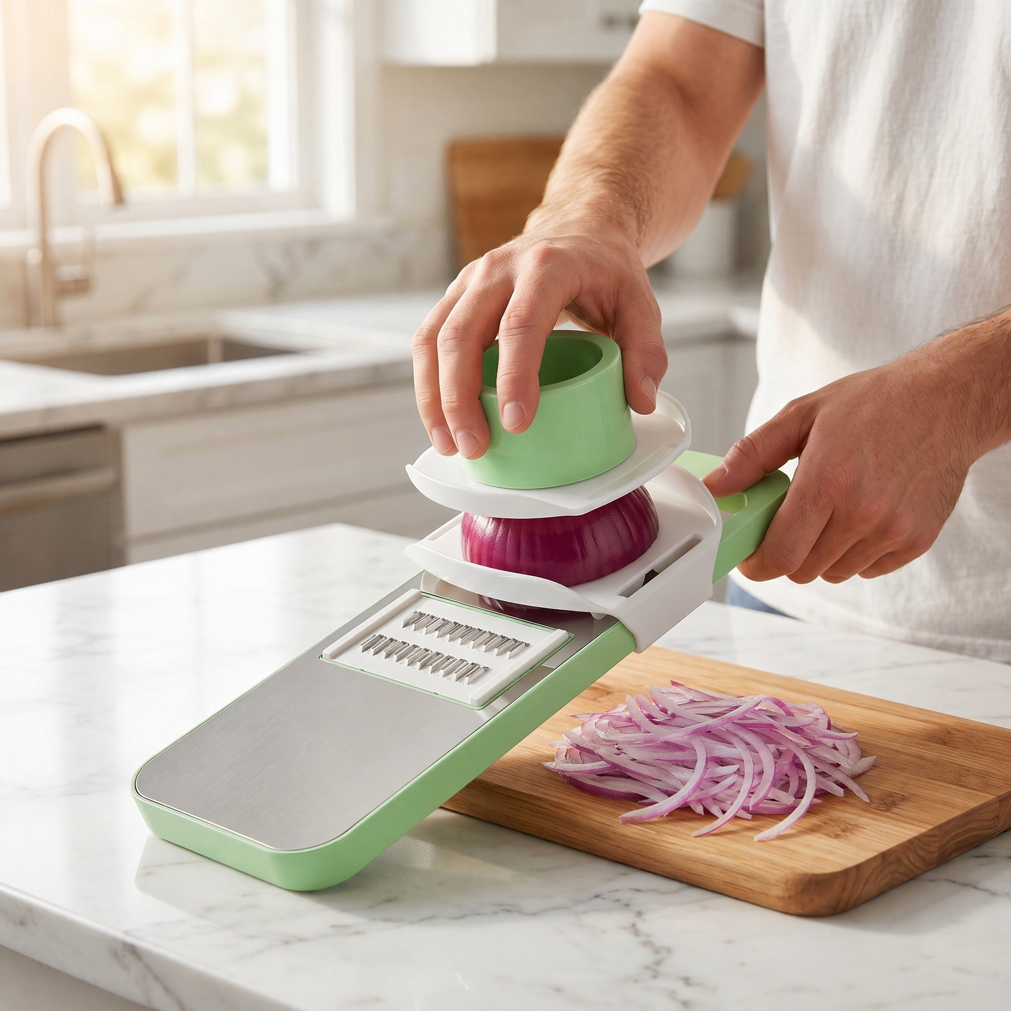 Unique Bargains Mandoline Slicer Vegetable Chopper Cutter for Potato 5 in 1 11.2" x 4.1"