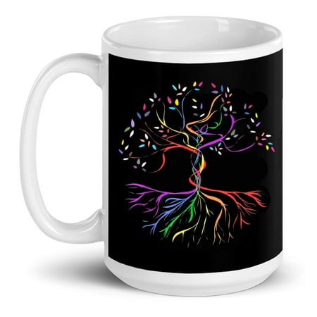 

Tree Life Rainbow Lgbt Cool Gay Pride Flag Ally Gift Ceramic Mug 15oz (White;15oz)