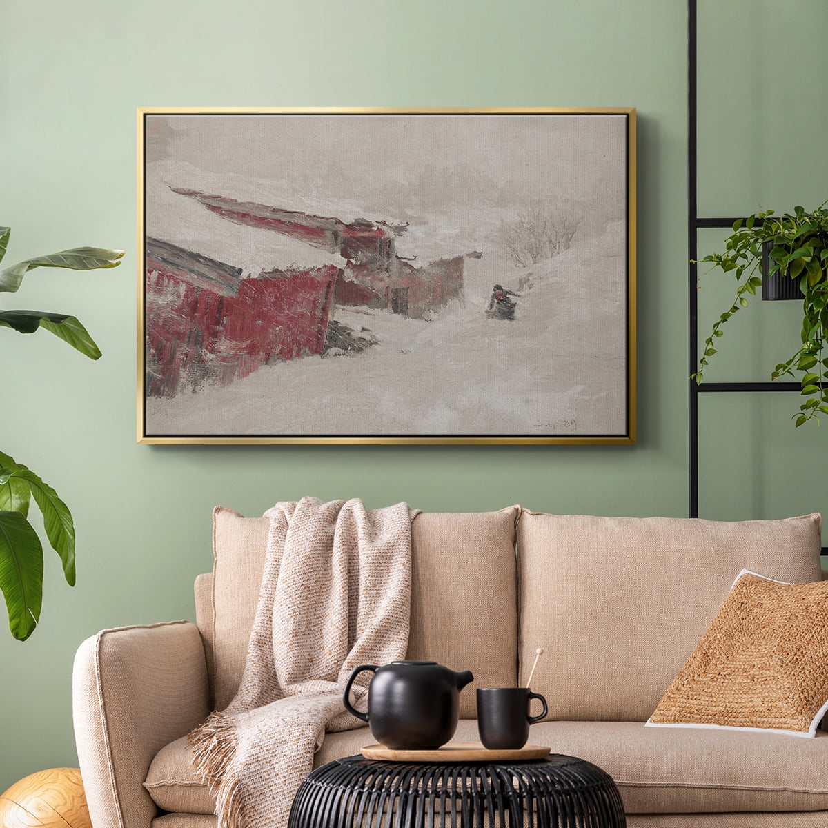 Vintage Botanical Print-XCI By Wexford Home Framed in Gold Wood Gallery Wrapped Canvas 17 in. x 25 in.