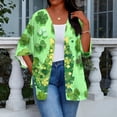 thumbnail image 5 of St.Patrick's Day T-shirt Women - Irish Lucky Clover 3/4 Sleeve Shirt, Fashion Shamrock Green Shirt, Costume for St.Patrick's Day|Style UDark GreenXL, 5 of 6