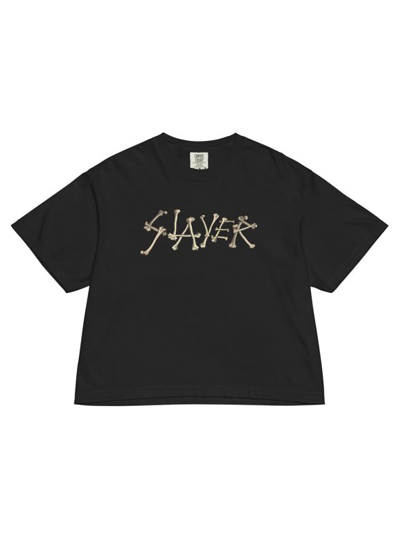 Slayer - Bone Logo Mineral Wash Womens Crop Top