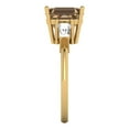 thumbnail image 3 of 3ct asscher cut champagne Zircon 18k yellow gold 3 stone Bridal Wedding Engagement Promise Anniversary Ring for Women size 7.25, 3 of 7