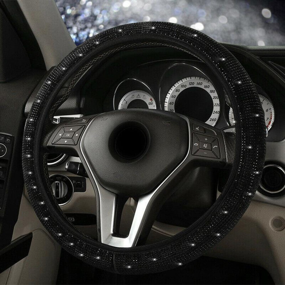 Bling Rhinestones Steering Wheel Cover For Women With Crystal Diamond