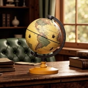 Patiojoy Antique Globe Dia 5.5-Inch Mini Rotating World Globe w/ Wooden Base