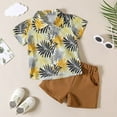 thumbnail image 2 of Mercatoo Toddler&nbsp;Bodysuits&nbsp;for&nbsp;Formal Toddler Boys Short Sleeve Animal Tree Cartoon Print Top Solid Color Shorts Set, 2 of 8