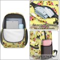 thumbnail image 4 of Multicolor Cat and Flower Yellow Pattern 17" Waterproof Oxford School Backpacks for Teens, S-Shape Padded Straps, for School, Travel, Hiking, Camping, 4 of 5