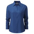 thumbnail image 2 of Russell Collection- Camisa de manga larga de popelín y poliéster/algodón de fácil cuidado para mujer (Azul eléctrico), 2 of 2
