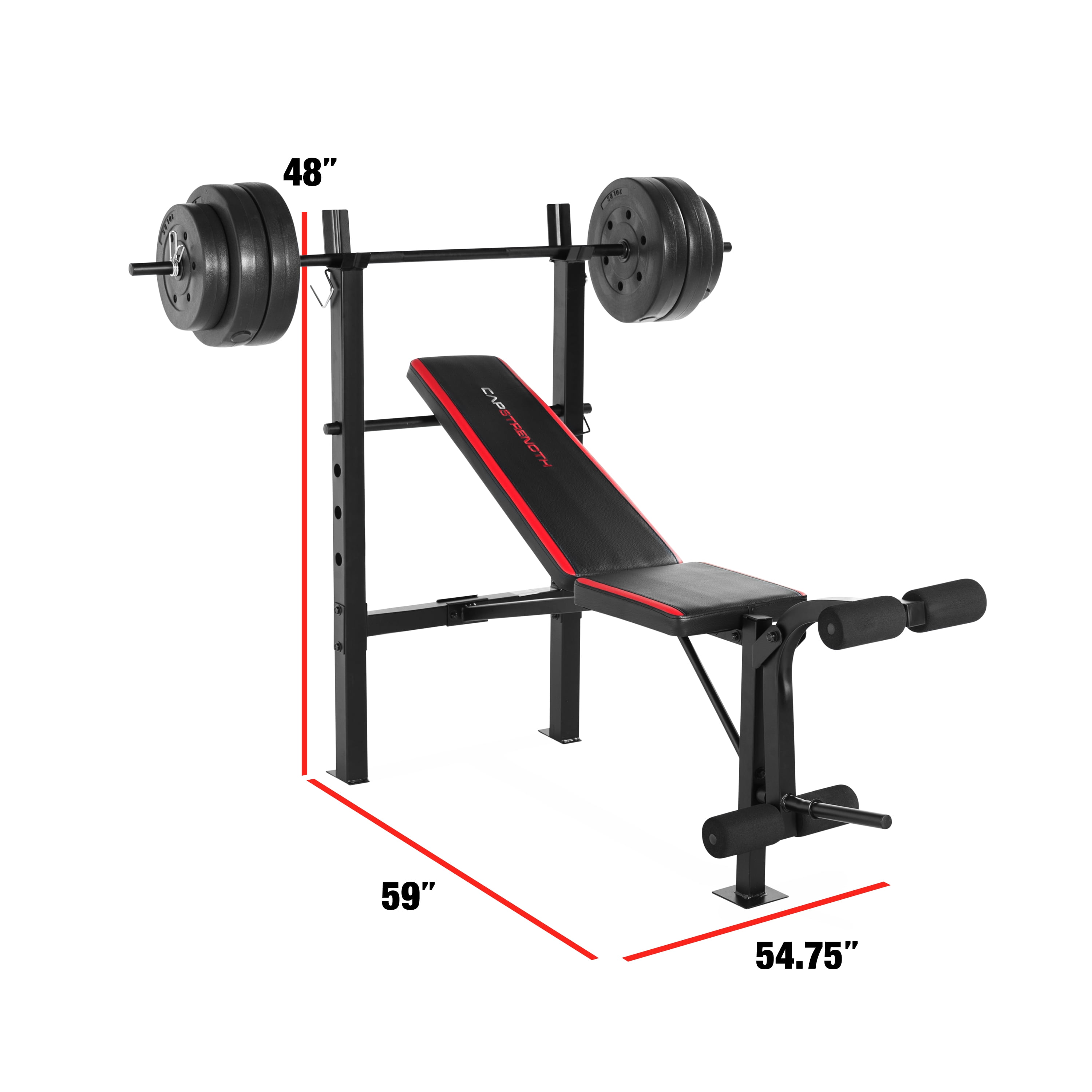 Weight Bench With Weights And Bar Set