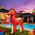 thumbnail image 7 of karymi Large Inflatable Horse Balloon Decor 53.5x40.1in Beige Brown Gold Red for Birthday Party Festive Event Backdrop Photo Prop Outdoor Decor Bedroom Decor up to 60% off, 7 of 7