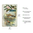thumbnail image 2 of A Trip To Hawaii - Hawaiian Surf Rider - Diamond Head Crater Honolulu - Vintage Travel Poster c.1894 - 8 x 12 inch Vintage Wood Art Sign, 2 of 4