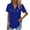 Blue, variant on Charella Women's Fashion Tops Half Zip Turn down Collar Short Sleeve T Shirts Summer Casual Loose Fit Comfy Clothes (XL, Wine)