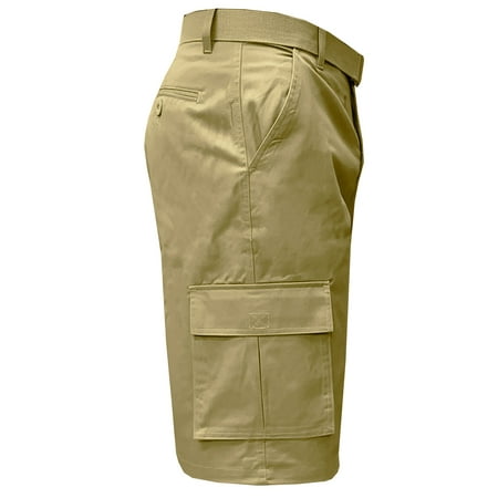 Men's Relaxed Fit 7-Pocket Belted Cargo Shorts (Sizes, 30-42)