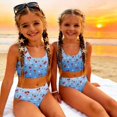 thumbnail image 5 of CCRFTGI Swimsuits for Child Girls Size 6-7 Two Piece Sets Swim Vacation Bathing Suits Beach Holiday Fruit Print Girls Bikini Cute Summer Girls Fashion Swimsuits Swimwear Blue 1-2 Years, 5 of 9