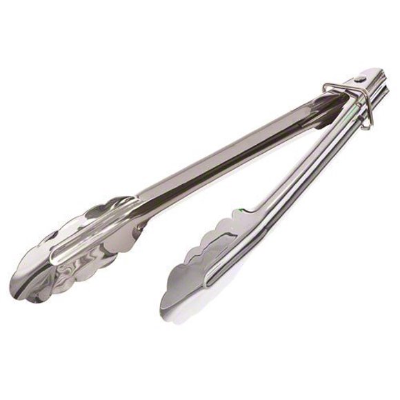 Update International ST-9LR Stainless Steel Spring Tongs with Locking Ring, 9-Inch