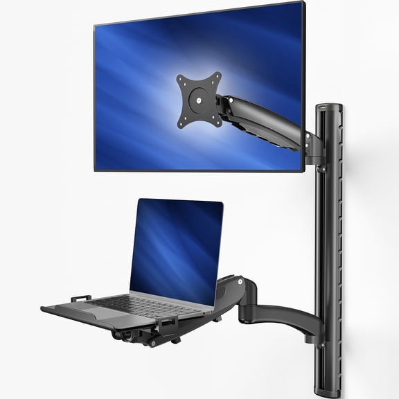 VIVO Sit Stand Adjustable Monitor Laptop Computer Workstation, Fits  27" Screens