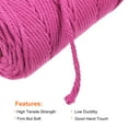 thumbnail image 3 of Uxcell Cotton Rope Twine String Twisted Braided Cord, Rose Red 100m/109 Yard for Wall Hanging, Macrame Knotting, 3 of 5