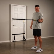 Iron Neck Dynamic Resistance Band with 10lb Max Resistance | Train, Workout, or Rehab Training Band Stretches from 3 to 9 ft | Cloth Wrapped with Stainless Steel Carabineers