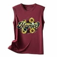 thumbnail image 4 of Birdeem T-Shirt Mode Femme Imprimé Col Rond Confortable Fête des Mères Blouse Sans Manches Décontractée, 4 of 6