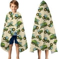 thumbnail image 3 of Cartoon Tractors Harvesters Beige Pattern Hooded Bath Towel，50"x30" for Ages 3 To 12 Kids, Quick Dry Lightweight Soft Microfiber Hood Beach Towel Cover Up for Kids, 3 of 7