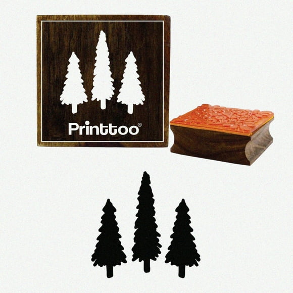 5x5 Inch Wooden Rubber Stamp with Tree Design for Scrapbooking and Diary Card Crafting