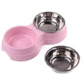 thumbnail image 5 of Double Cat Dog Bowl,Pets Water & Food Bowl Set for Small Medium Dogs Cats,Pet Supplies,Dog Double Bowl Puppy Food Feeder Stainless Steel Pet Drinking Dish,Pink,9.84x5.31x1.97In, 5 of 7