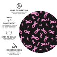 thumbnail image 3 of Fuzoiu Breast Cancer Awareness Print Leather Coasters Set,Drink Coasters Set of 4,for Tabletop Protection, Durable PVC Coasters,Home Décor and Housewarming Gift-Round Shape, 3 of 6