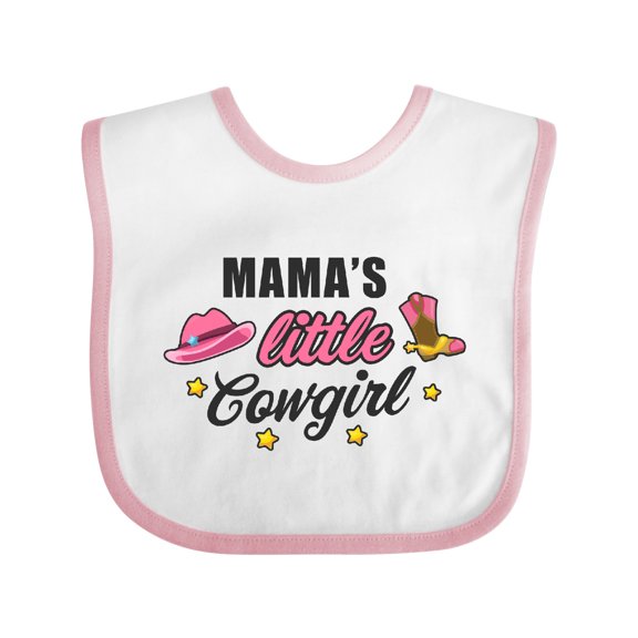 Inktastic Mamas Little Cowgirl with Cowgirl Hat and Boots Girls Baby Bib