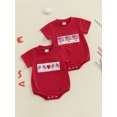 thumbnail image 3 of BemeyourBBs Newborn Baby Girl 4th of July Outfit Bubble Romper Patriotic Independent Day Summer Clothes Casual American Flag Embroidery Fly Sleeves Bodysuit Jumpsuit, 3 of 9