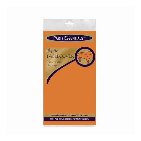 

54 x 108 Neon Orange Disposable Plastic Table Cover Each