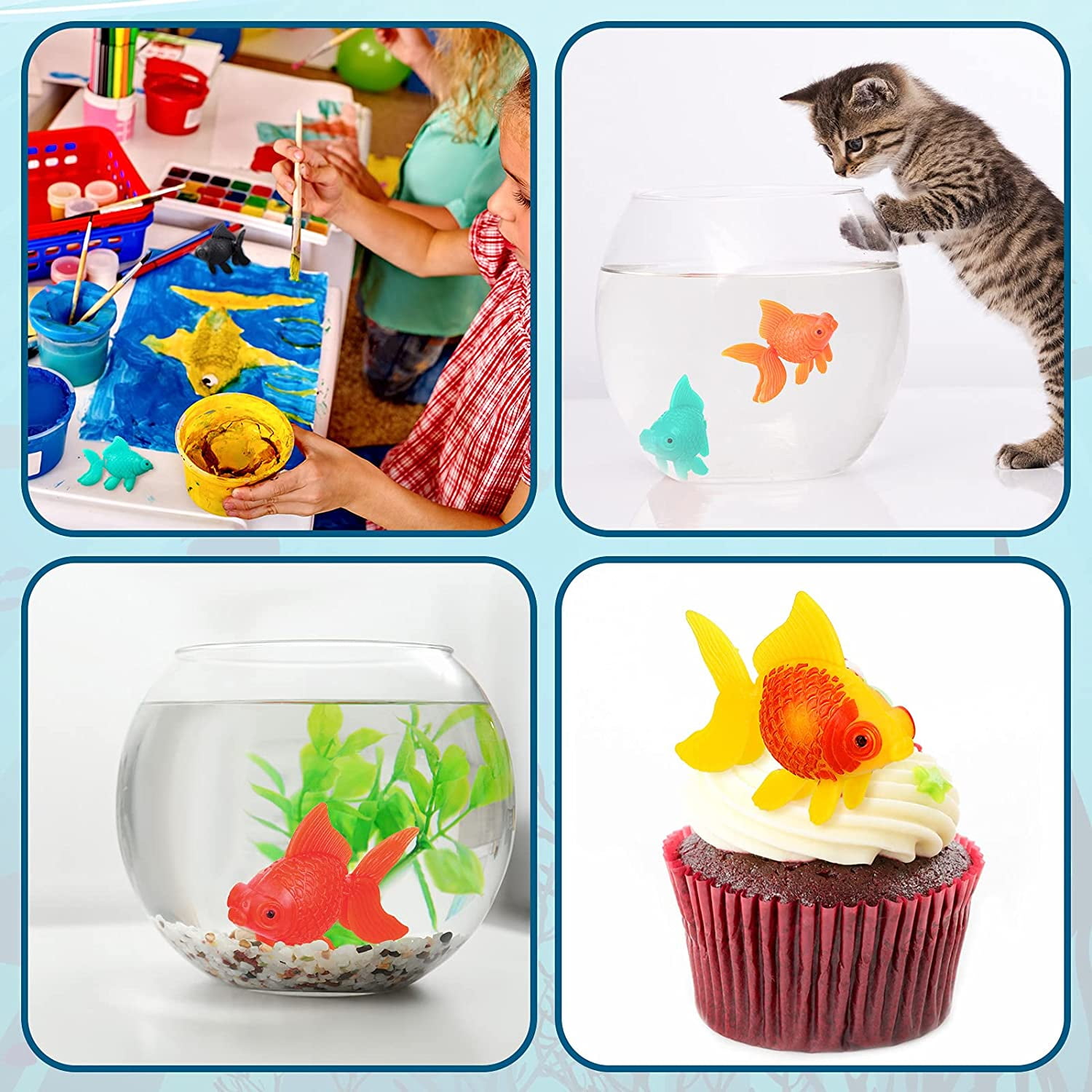 20 Pieces Artificial Aquarium Fishes Plastic Fish Realistic Artificial Moving Floating Colorful Goldfish Fake Fish Decoration Ornament for Aquarium Fish Tank Walmart