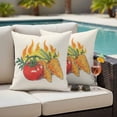thumbnail image 4 of Tomato Carrot Outdoor Waterproof Pillow Covers, Watercolor Fire Vegetable Decorative Square Throw Pillowcase Sofa Cushion Sham for Patio/Couch/Chair, 20"x20" 2 Pack, 4 of 8