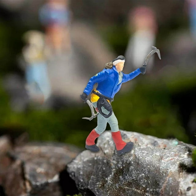 thinsony 1/87 Climbing People Figures Miniature People Model for Layout Decoration Blue
