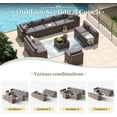 thumbnail image 6 of Aoxun 11 Piece Patio Furniture Set Wicker Rattan Patio Conversation Set Outdoor Sectional Sofa Set with Coffee Table and 4” Thickened Cushions, Gray(Waterproof Cover Included), 6 of 6