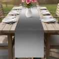 thumbnail image 4 of Grey White Ombre Table Runner 72 Inches, Contemporary Art Abstract Aesthetics Bed Runner Dresser Scarves Tabletop for Indoor Outdoor Parties/Ceremony/Banquet, 18" x 72", 4 of 9