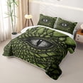 thumbnail image 3 of Homewish Dragon Eye Quilt Full,Black Green Full Bedspread Sets,3pcs, 3 of 7