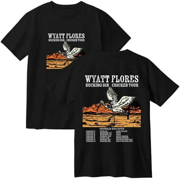 Wyatt Flores Bucking Bin Chicken Tour 2026 Merch Cotton T-Shirt Women Men Casual Crewneck Short Sleeve Tee