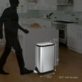 thumbnail image 3 of simplehuman 30 Liter / 8 Gallon Stainless Steel Butterfly Lid Kitchen Step Trash Can, Brushed Stainless Steel, 3 of 4