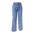 thumbnail image 5 of QURATI Women's Jeans Straight Leg Short Petite Regular Tall Denim Relaxed Pants Womens Bottoms Dark Blue L, 5 of 9