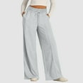 thumbnail image 6 of COMVALUE Womens Wide Leg Sweatpants Baggy Lounge Travel Pants Fashion Outfits Winter Clothes Joggers (Light Gray, XXL), 6 of 9