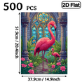 thumbnail image 3 of 500 pieces of vertical paper jigsaw puzzle - elegant and noble flamingo, size 15*20.5 inches., 3 of 10