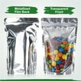 thumbnail image 2 of BELLE KR® 4x6 Mylar Bags for Freeze Dried Candy - Pack Of 100-7.5mil Thick - 1/2 Pint Stand Up Small Clear Mylar Bags with See Through Window for Freeze Drying - Labels Included, 2 of 5