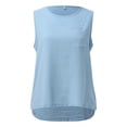 thumbnail image 4 of JFGHDG Linen Tank Tops for Women Summer Gauze Comfy Sleeveless Cotton Linen Shirts Loose Lightweight Casual Camisole Blue 4XL, 4 of 7